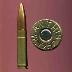 12.7 x 57 ANTHIS - RARE - marquage : 12.7 x 57 ANTHIS  - longue balle cuivre pointue