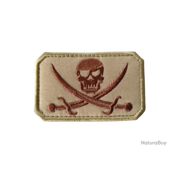 Patch Pirate - Beige/TAN - velcro - Livraison gratuite