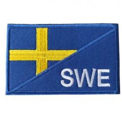 Patch Drapeau - Suède - SWE - velcro - Livraison gratuite
