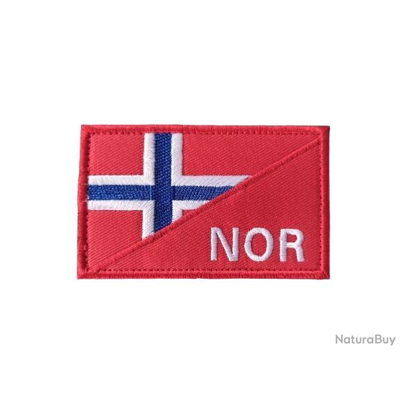 Patch Drapeau - Norvge - NOR - velcro - Livraison gratuite