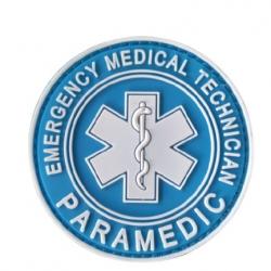Patch Paramedic - rond - PVC - Bleu - Velcro - Livraison gratuite