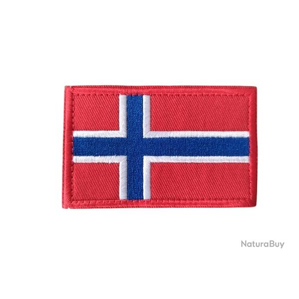 Patch drapeau - Norvge - velcro - Livraison gratuite