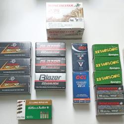 Lot de munitions 22Lr - échange possible contre munitions 9mm para