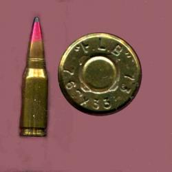 7.62 x 33 Regana - RARE calibre Espagnol - marquage : "F.L.B." -73  7.62 x 33 - balle traçante