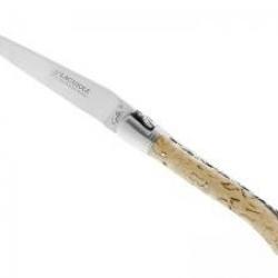 Couteau Laguiole GILLES® NATURE lame mate à cran acier 14C28N manche en bouleau +pochette