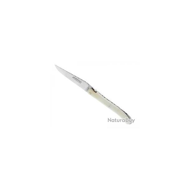 Couteau Laguiole GILLES NATURE lame mate  cran acier 14C28N manche os 12cm +pochette
