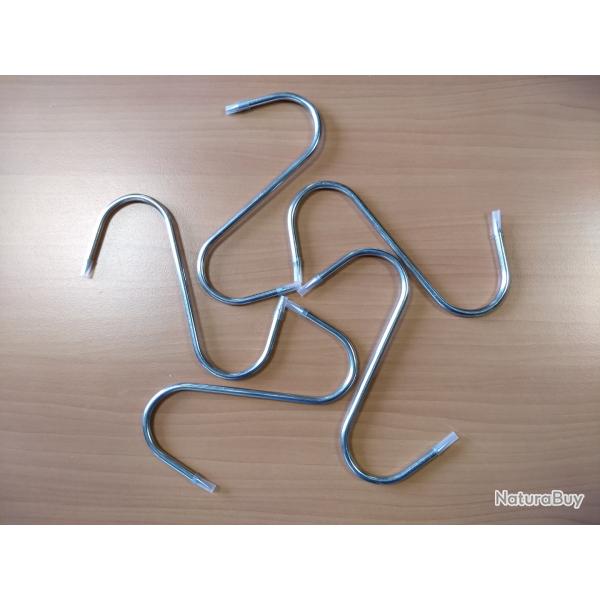 *** DSTOCKAGE - Lot de 5 crochets de boucher en inox 14,5 cm ***