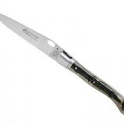 Couteau Laguiole GILLES® NATURE UNE MAIN lame mate ambidextre acier 14C28N manche corne bélier