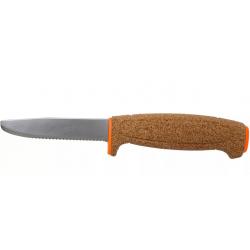 Couteau flottant Mora SRT Safe 13131 lame inox 9,6cm manche liège orange + étui