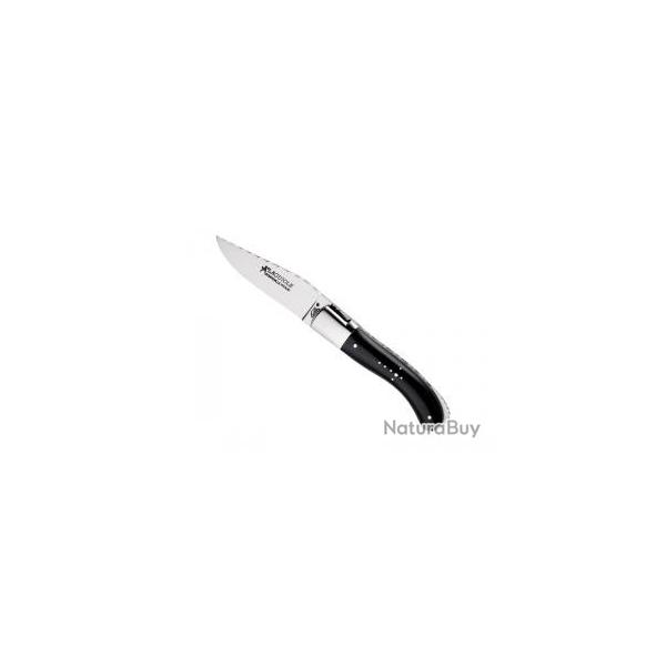Couteau Laguiole GILLES SPORT lame brillante  cran acier 14C28N manche pointe corne noir +tui