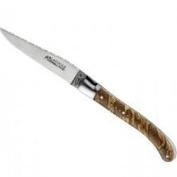 Couteau Laguiole GILLES® POCKET lame mate à cran acier 14C28N manche bois hêtre stabilisé +pochette