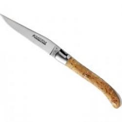 Couteau Laguiole GILLES® POCKET lame mate à cran acier 14C28N manche bouleau +pochette
