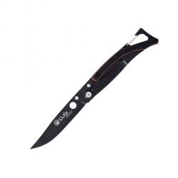 Couteau LUG alpin titanium manche en G10 orange et noir