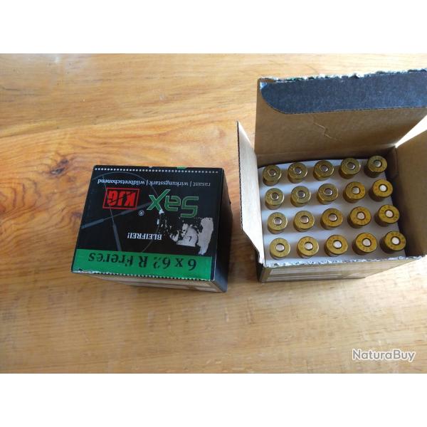Munitions SAX calibre 6x62R frres lot de 2 botes