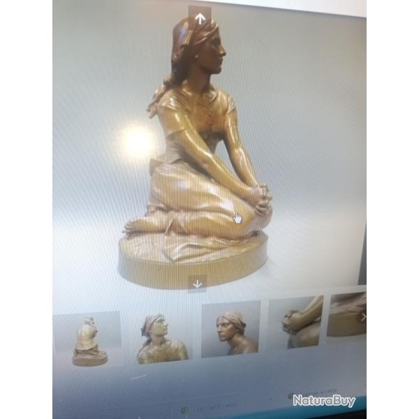 Important bronze de Jeanne d'arc sign Chapu Henri