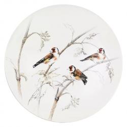 PLAT À GÂTEAUX FAÏENCERIE DE GIEN "OISEAUX DE LA FORÊT"