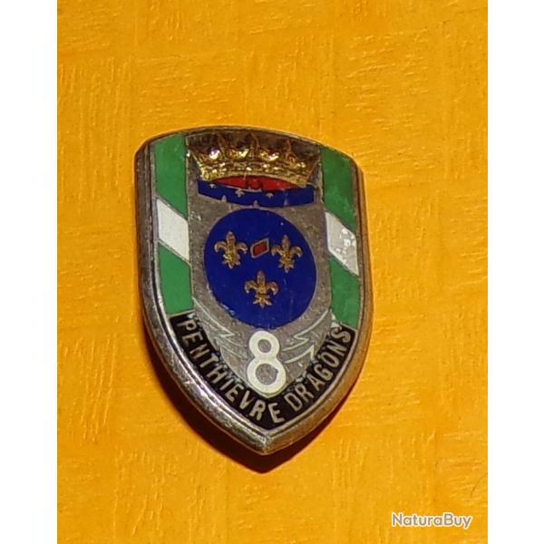 8 Rgiment de Dragons, PENTHIEVRE, mail, guilloch , cu vert  bandes blanches broch d'un cu ar