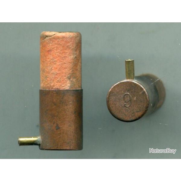 9 mm  broche  grenaille pour revolver Lefaucheux - conteneur carton orange - 9 en relief au culot