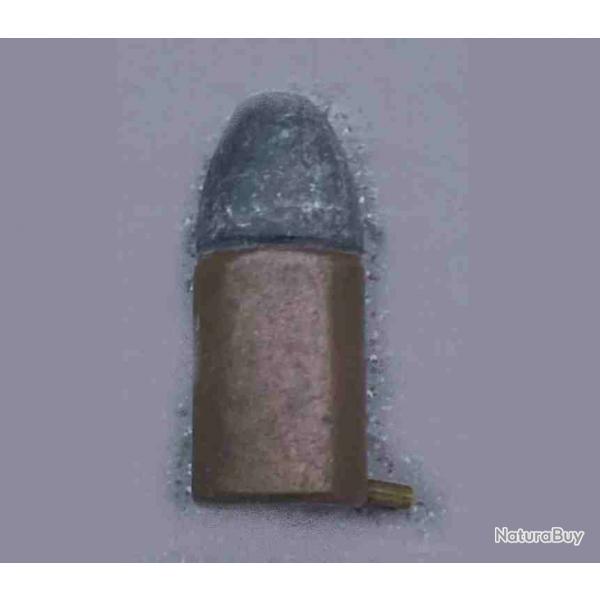 15 mm  broche pour revolver et carabine Lefaucheux - tui laiton cuivr - balle plomb mplate
