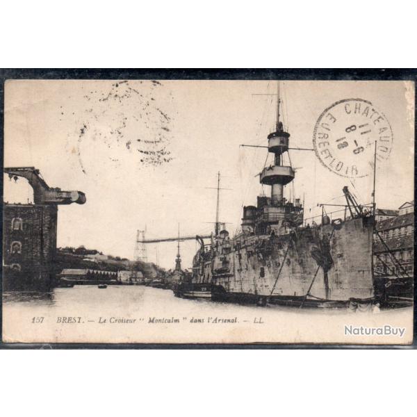 CPA - Marine Militaire - BREST - Le Croiseur " Montcalm " dans l'Arsenal N3788
