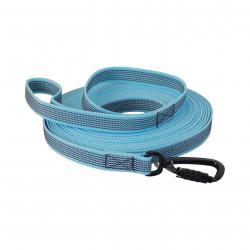 Longe Gomme Twist-Lock mousqueton alu de sécurité - Jokidog 10 m bleu clair