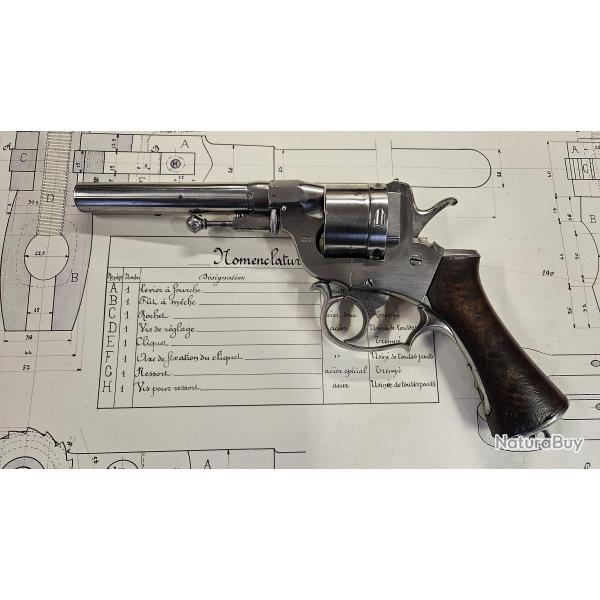 Revolver PERRIN Modle 1859 cadre ouvert 2me type calibre 11mm Perrin gros bourrelet