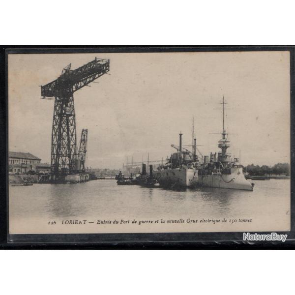 CPA - Marine Militaire - LORIENT - Entre du Port de Guerre et la nouvelle Grue lectrique N3796