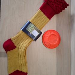Chaussettes PERRIN - Neuves! Taille: 37/38 Rouge Jaune