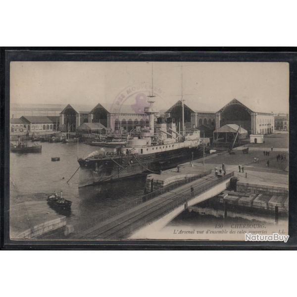 CPA - Marine Militaire - CHERBOURG - l'Arsenal - vue d'ensemble des cales couvertes N3799
