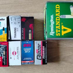 9 modèles de 22lr / Échantillon test 9*15 munitions (135 munitions)