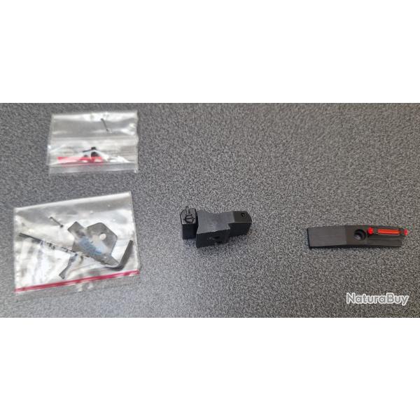 HAUSSE MICROMETRIQUE ET GUIDON LUMINEUX POUR PISTOLET RUGER 22