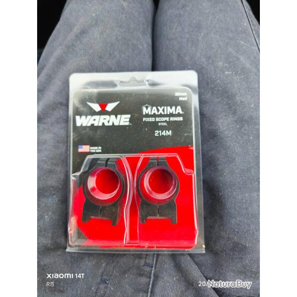 Paire de colliers warne acier 30mm medium