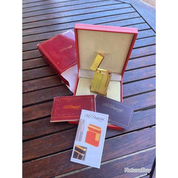 Briquet Dupont Ligne 2 grand modle plaqu or