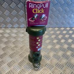 mangeoire oiseaux niger en m&eacute;tal 2 perchoirs tube 180mm 0,5 litre