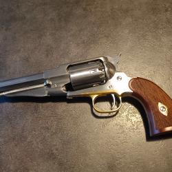 PIETTA REMINGTON cal 44, NEUF 2023, crosse noyer quadrillée, INOX 1858, New Model Army Sheriff