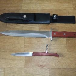 ENSEMBLE DAGUE DE CHASSE ET COUTEAU DE SOMMELIER