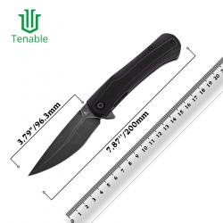 Couteau Tenable Kratos Lame Acier Nitro-V SW Manche G10 Black&Purple Liner Lock T1024A3