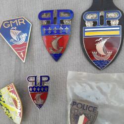 Lot de 6 insignes de la Police de Paris. Obsolètes.