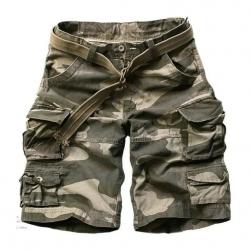 High Quality Camouflage Cotton Cargo Shorts For Men Summer Multi Pocket Military Knee Length Casual 