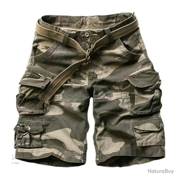High Quality Camouflage Cotton Cargo Shorts For Men Summer Multi Pocket Military Knee Length Casual 