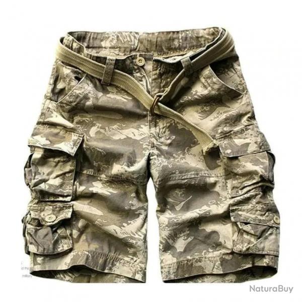 High Quality Camouflage Cotton Cargo Shorts For Men Summer Multi Pocket Military Knee Length Casual 