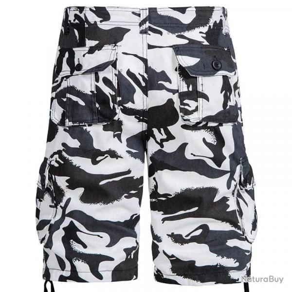 Men's Camo Shorts Summer Casual Half Pants Camouflage Outdoor Sports Short Pants Side Pocket Cotton 