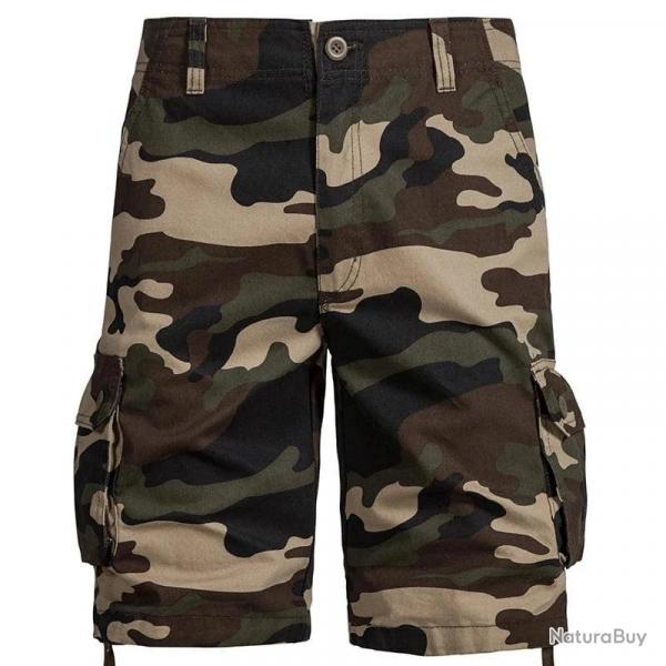 Men's Camo Shorts Summer Casual Half Pants Camouflage Outdoor Sports Short Pants Side Pocket Cotton 