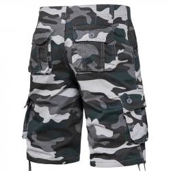 Men's Camo Shorts Summer Casual Half Pants Camouflage Outdoor Sports Short Pants Side Pocket Cotton 