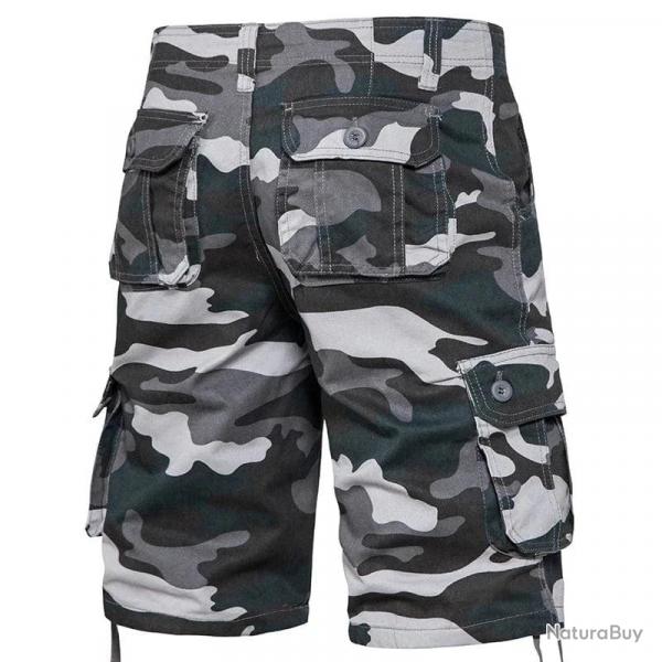 Men's Camo Shorts Summer Casual Half Pants Camouflage Outdoor Sports Short Pants Side Pocket Cotton 