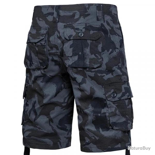 Men's Camo Shorts Summer Casual Half Pants Camouflage Outdoor Sports Short Pants Side Pocket Cotton 