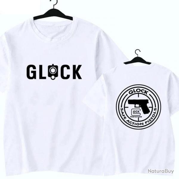 Men's Graphic Glock T-Shirt 100% Cotton Sweat Wicking Breathable High Quality Casual Tee for Tactica