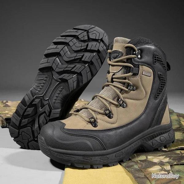 Men's Waterproof Leather Boots Non-Slip Lightweight Work Shoes Breathable Non-Slip Hunting Hiking Wo