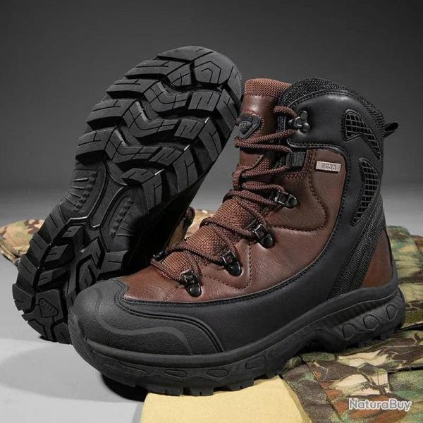 Men's Waterproof Leather Boots Non-Slip Lightweight Work Shoes Breathable Non-Slip Hunting Hiking Wo