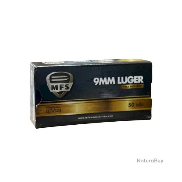 50 munitions MFS 9X19 FMJ 124GR